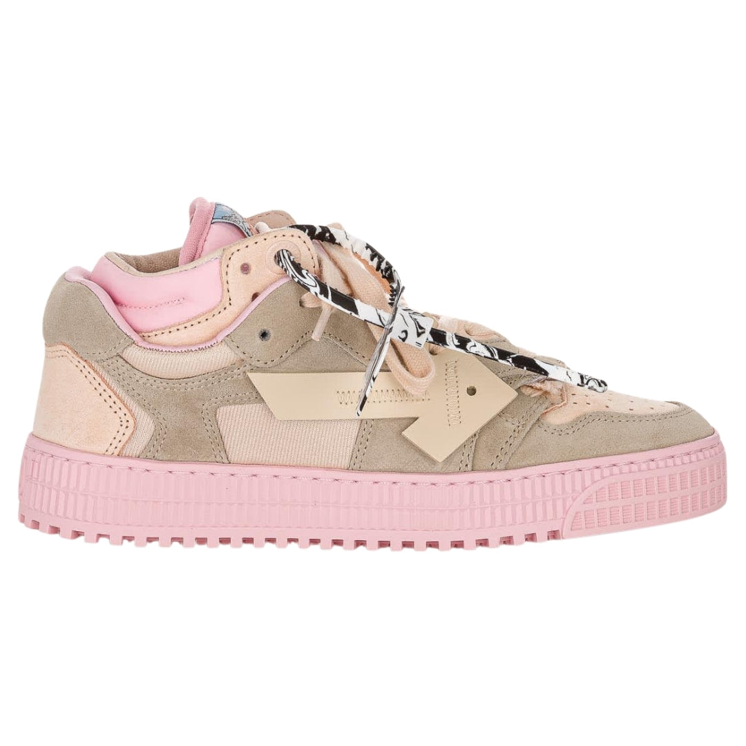 Off-White Floating Arrowow-Top Pink Leather Trainers