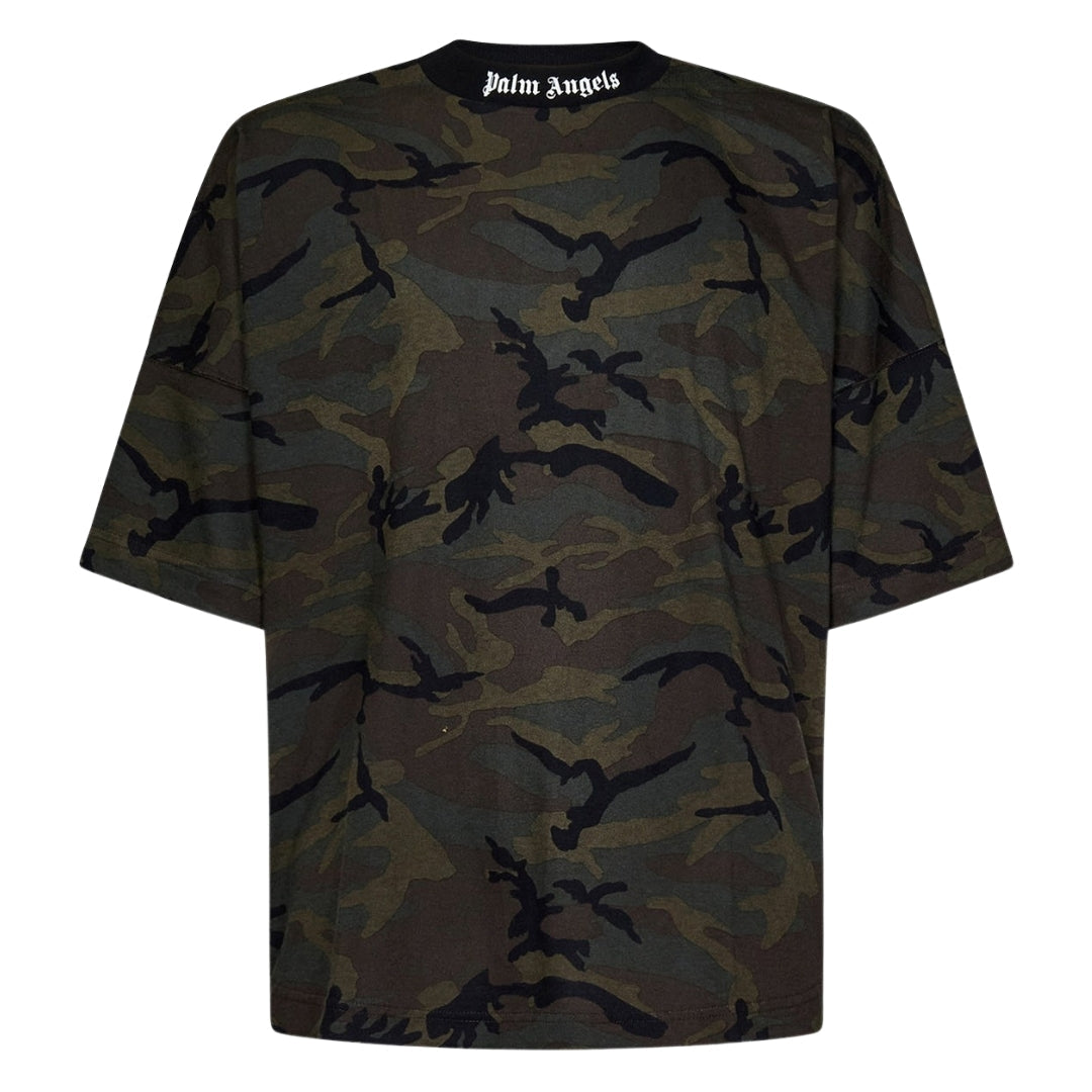 Palm Angels Camo Classic Logo Oversize Tee Military XS