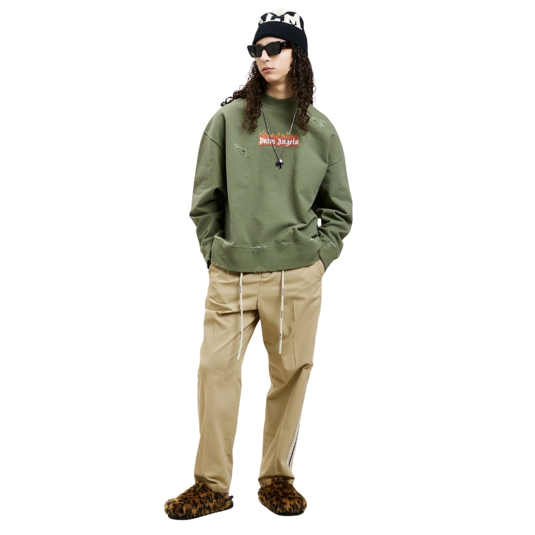 Palm Angels Pmba065F22Fle0145601 Green Sweatshirts Male - Style Centre Wholesale
