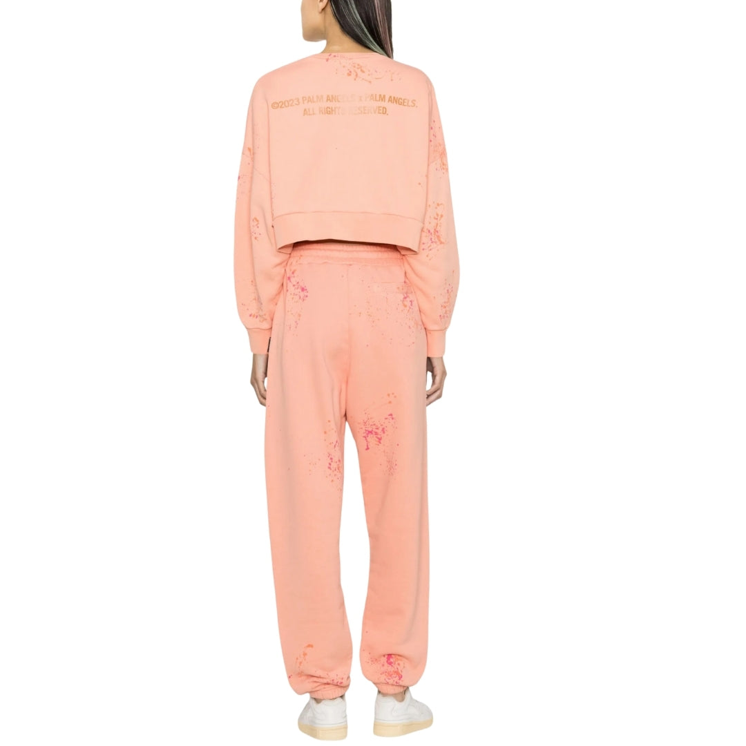 Palm Angels Pxp Painted Cropped Crew Coral S