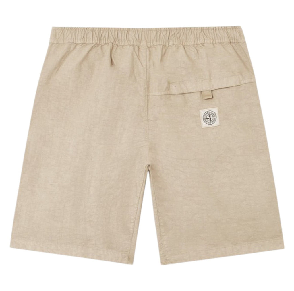 Stone Island, Bermuda Shorts in Biscuit with Panama Weave