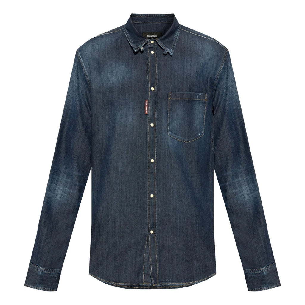 Dsquared2 Dark Wash Tab Shirt Navy Blue W30