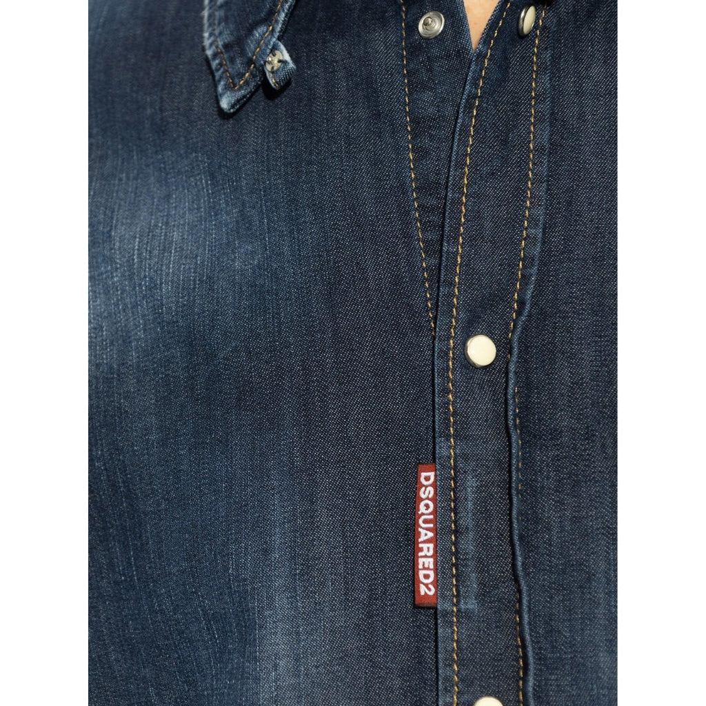 Dsquared2 Dark Wash Tab Shirt Navy Blue W30
