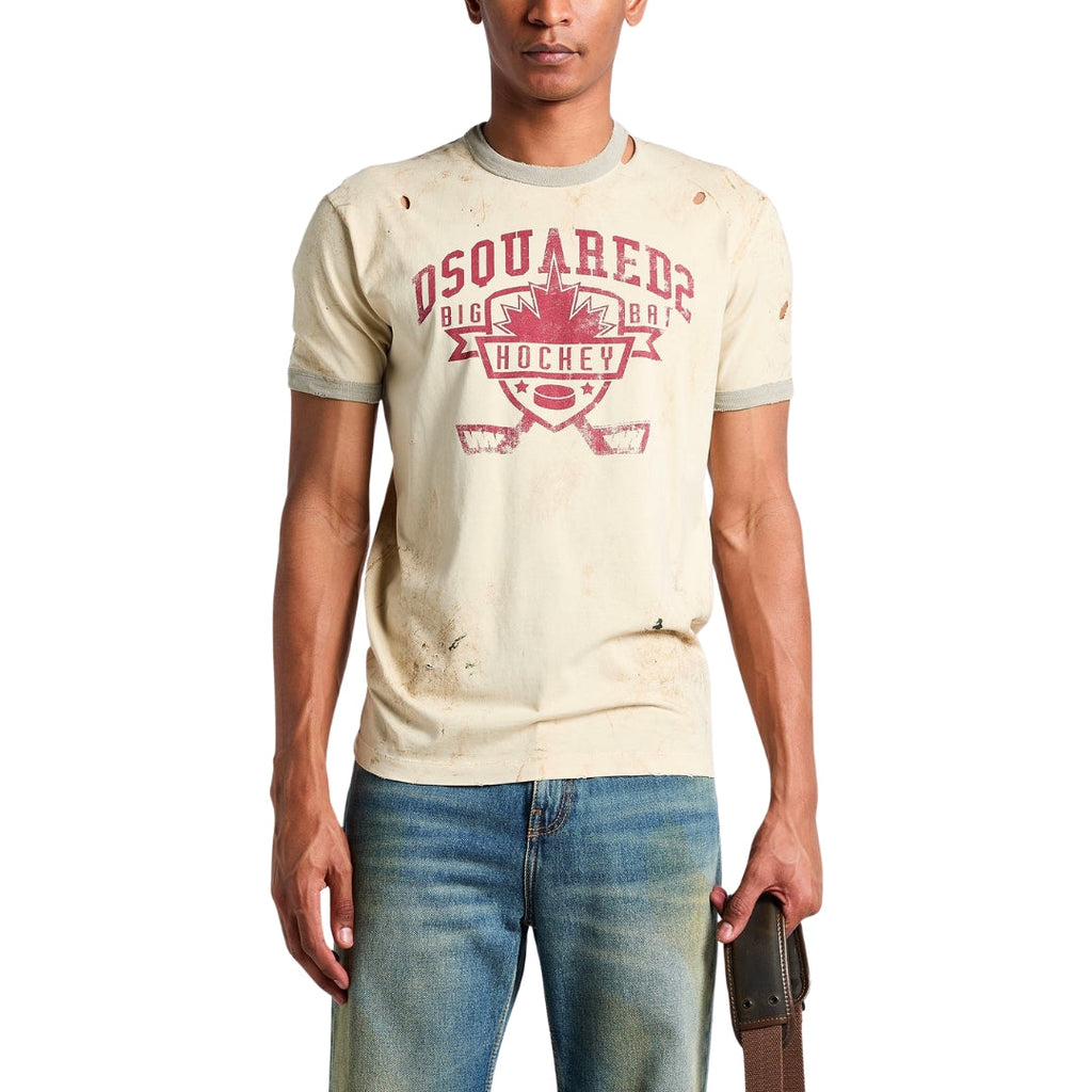 Dsquared2 Contrast Graphic T-Shirt Champagne S