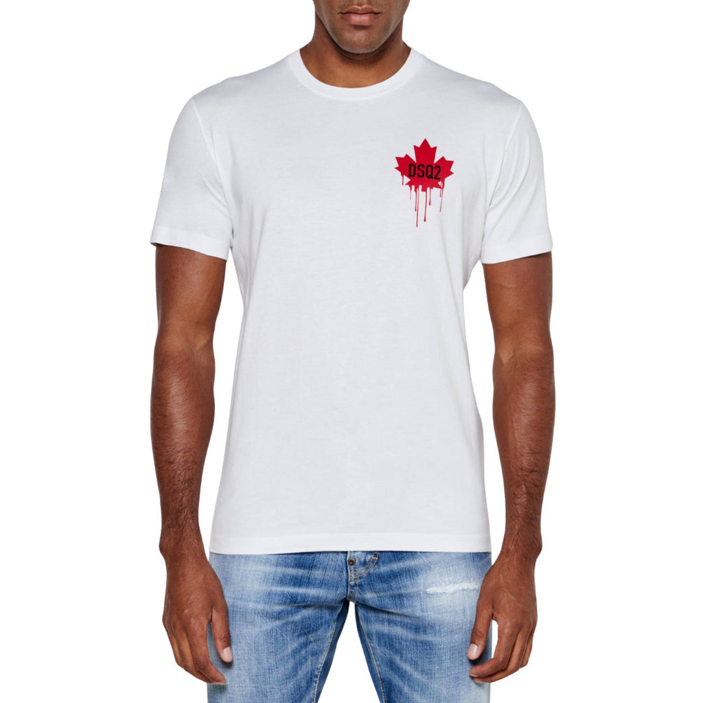 Dsquared2 Dripping Maple Leaf T-Shirt White XL