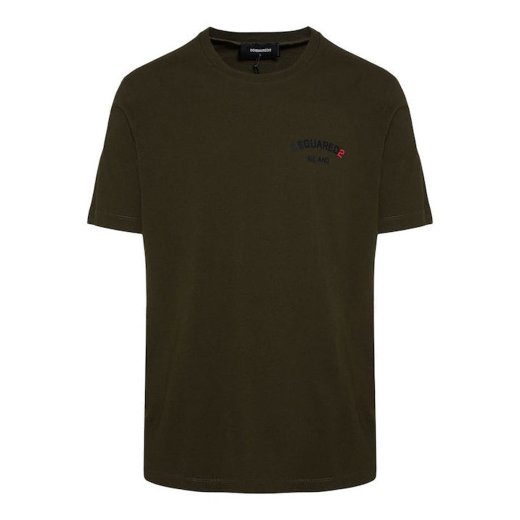 Dsquared2 Regular Fit Rubber Logo T-Shirt Military XS