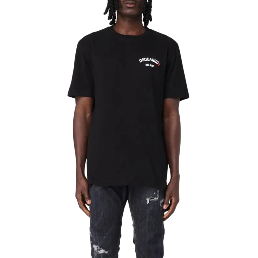 Dsquared2 Regular Fit Rubber Logo T-Shirt Black XS