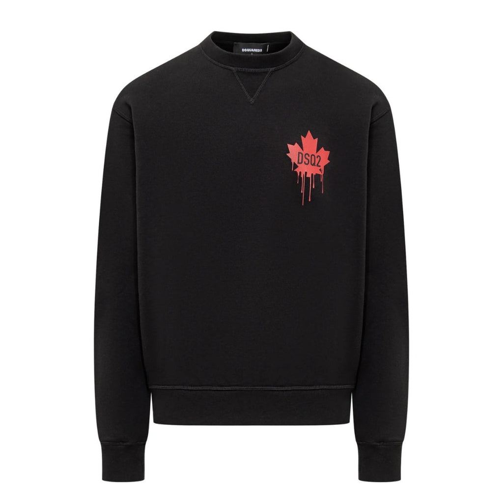 Dsquared2 Red Maple Leaf Sweatshirt Black M
