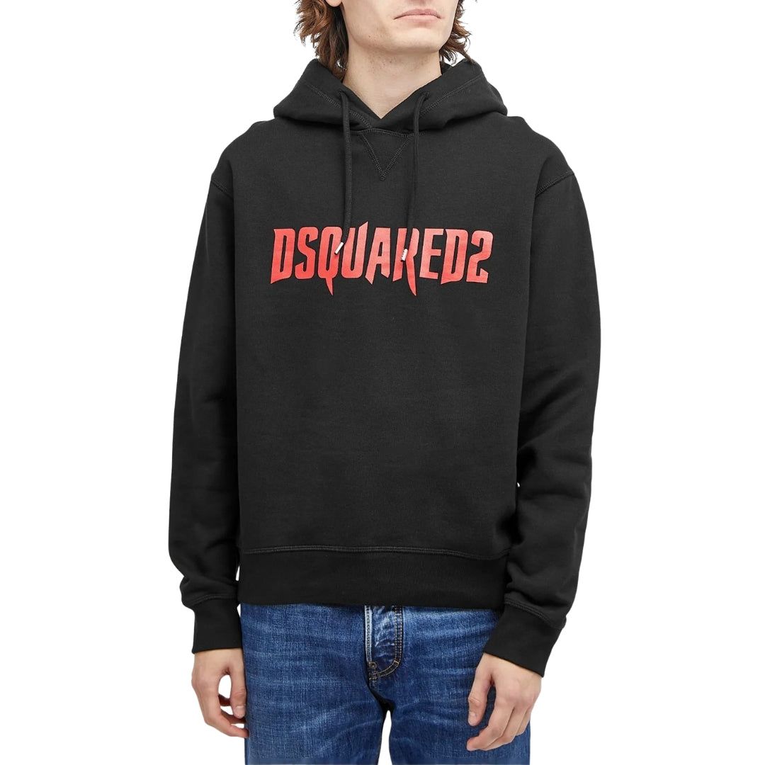 Dsquared2 Printed Hoodie Black M