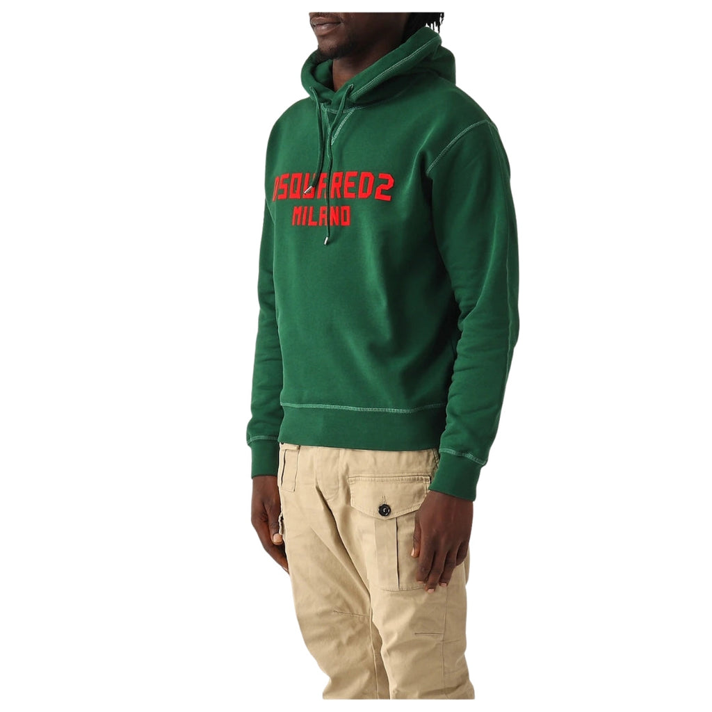 Dsquared2 Cool Fit Hoodie Green Red Print S