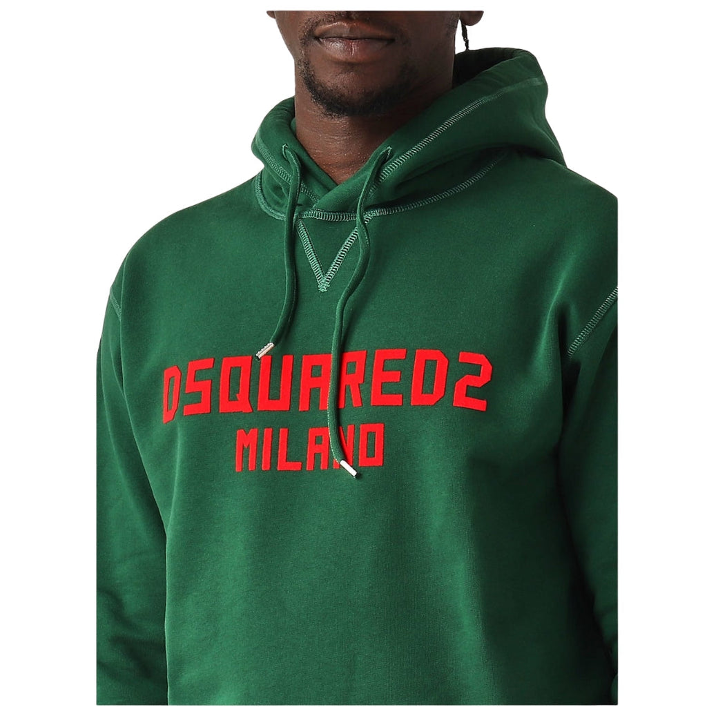 Dsquared2 Cool Fit Hoodie Green Red Print S