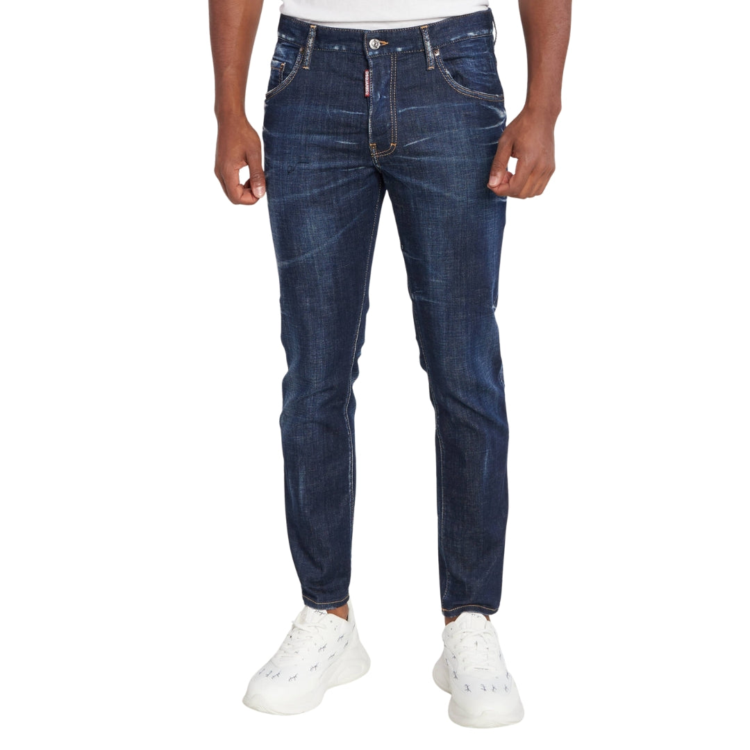 Dsquared2 Dark Clean Wash Skater Jeans Navy Blue W28