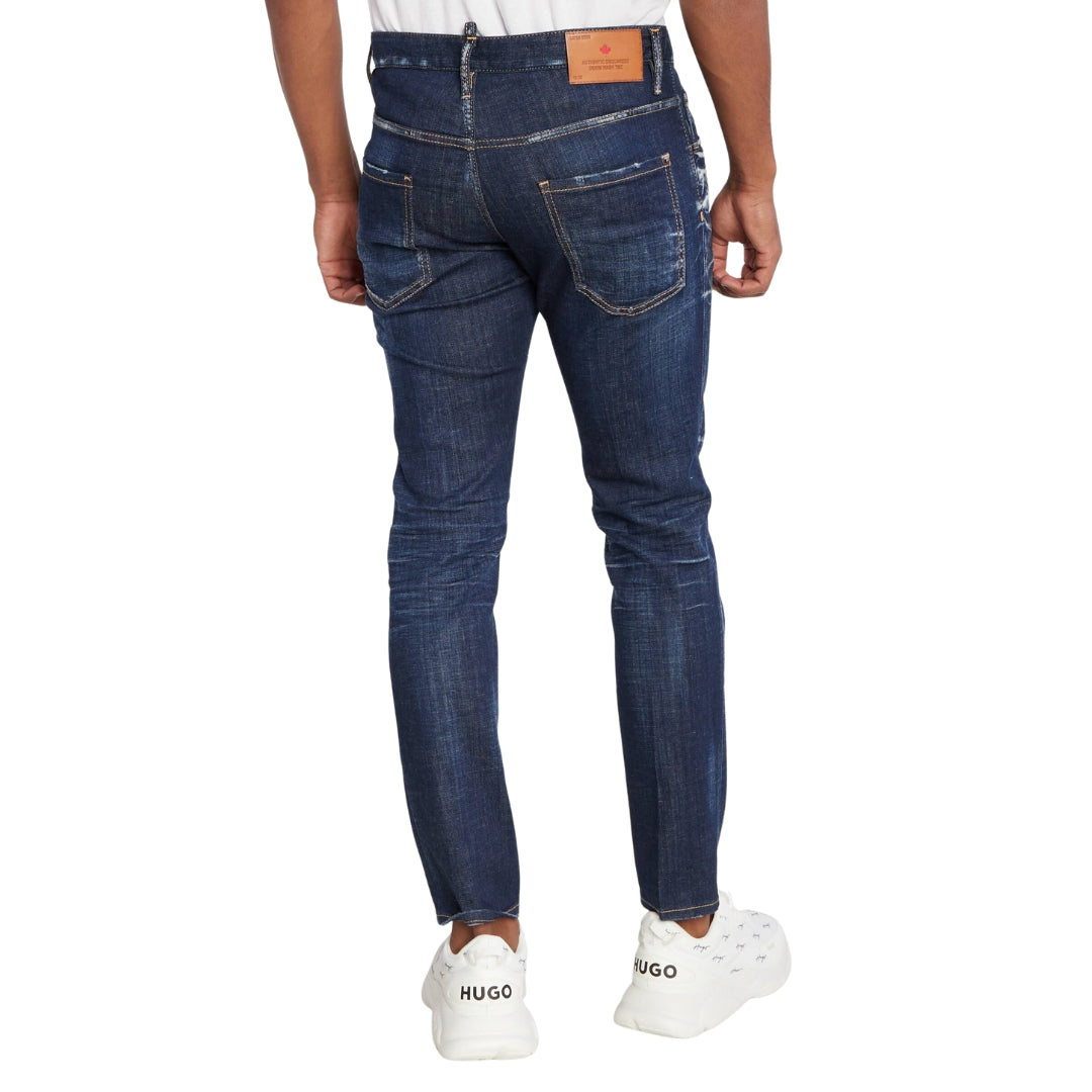 Dsquared2 Dark Clean Wash Skater Jeans Navy Blue W28