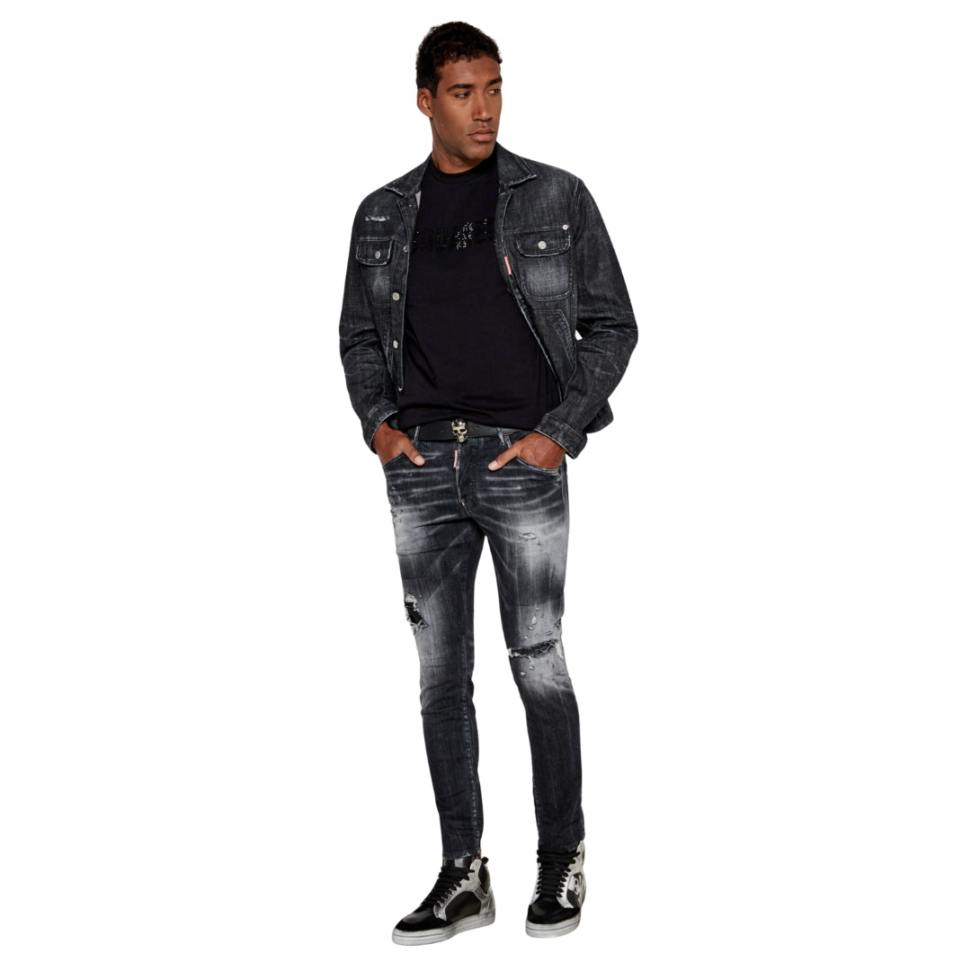 Dsquared2 Black Jet Set Wash Skater Jeans W32