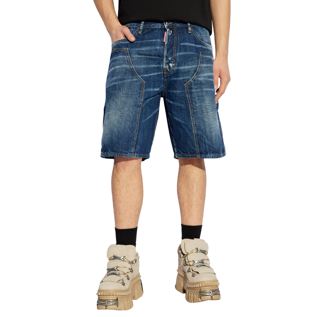 Dsquared2 Dark Semplice Carpenter Shorts Navy Blue W30