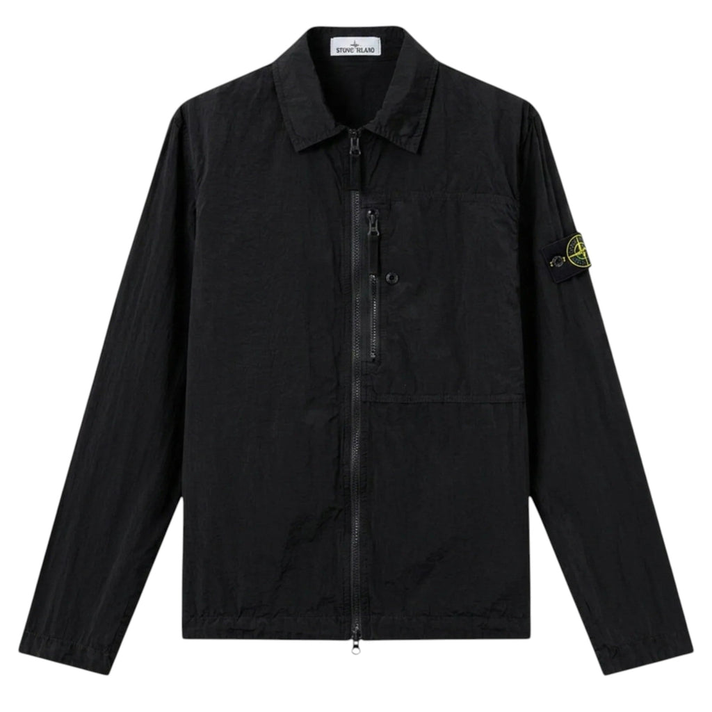 Stone Island Nylon Metal Zip-Up Black OVershirt