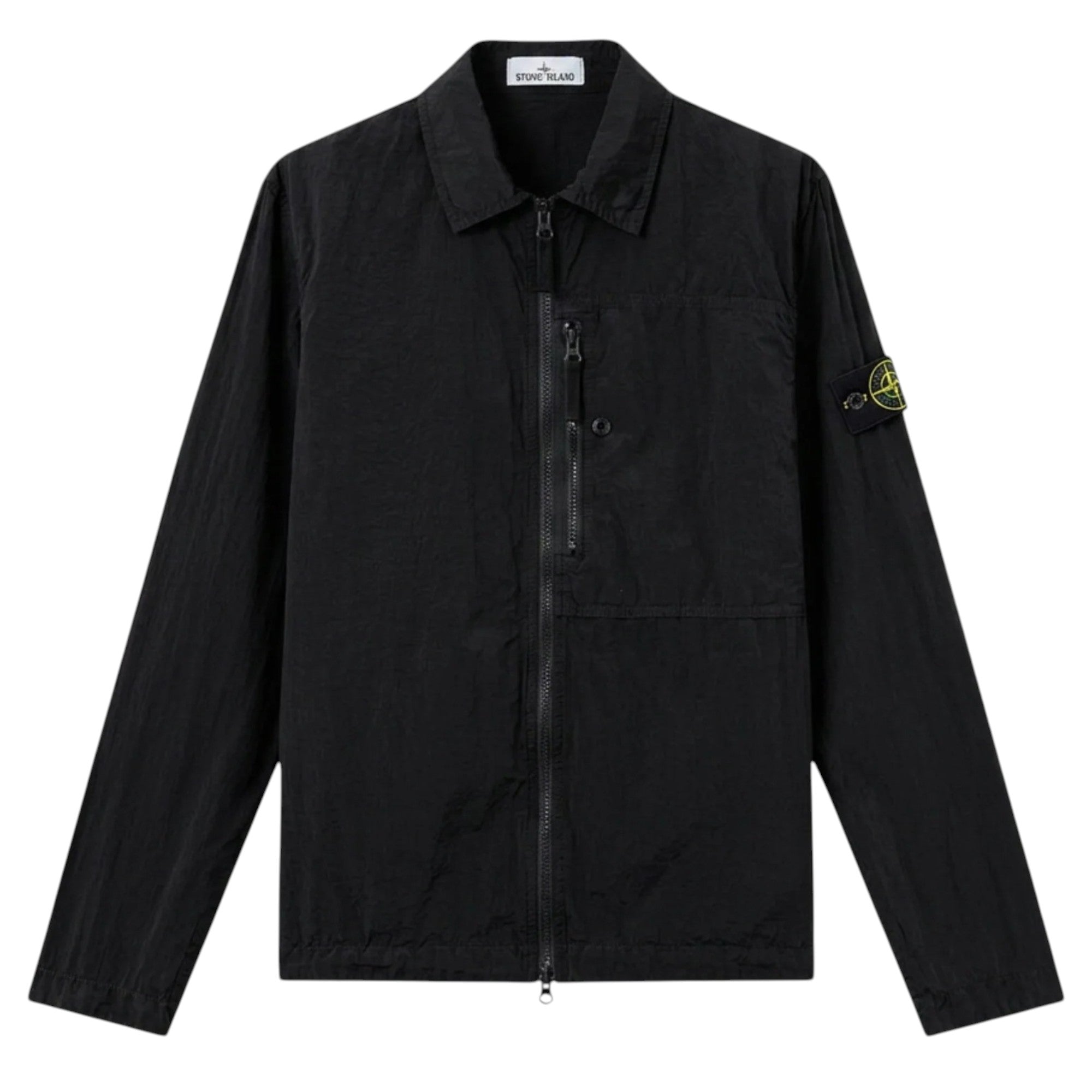 Stone Island Nylon Metal Zip-Up Black OVershirt