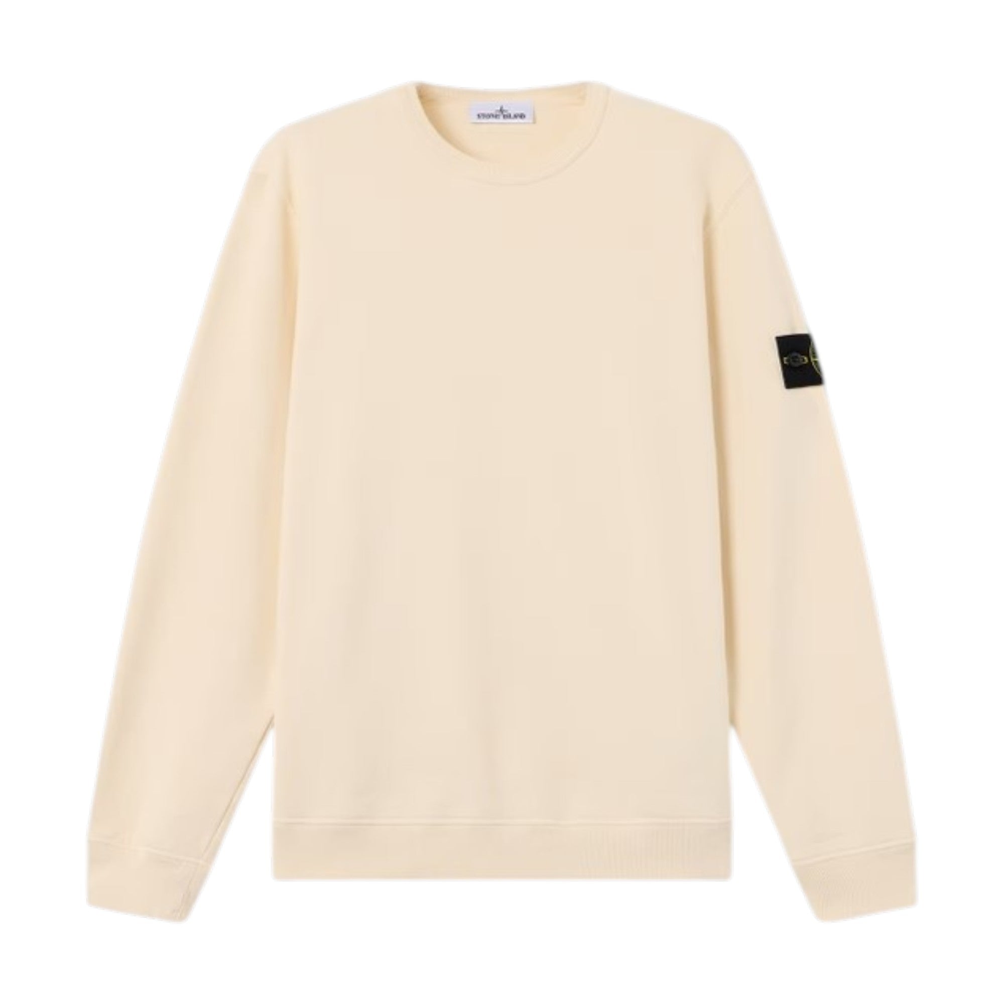 Stone Island Brushed Cotton Ivory White Sweatshirt