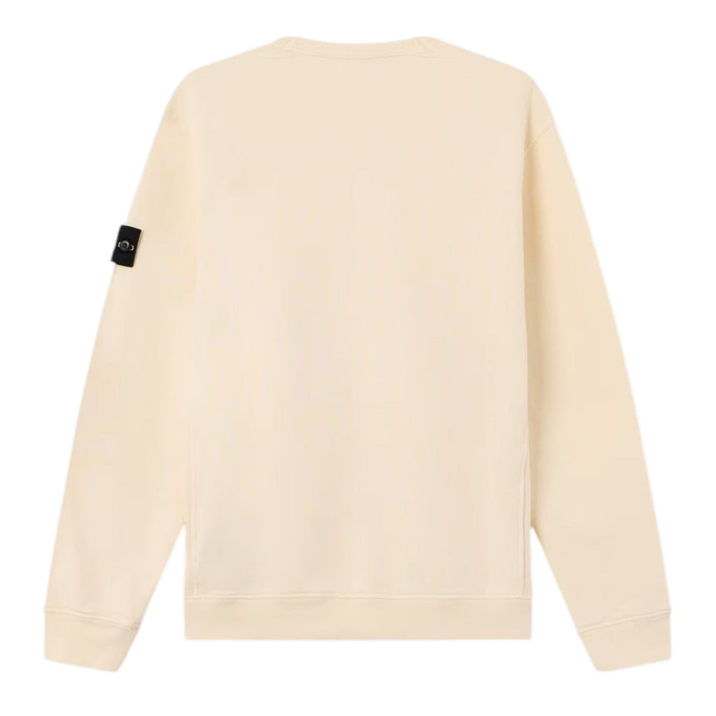 Stone Island Brushed Cotton Ivory White Sweatshirt