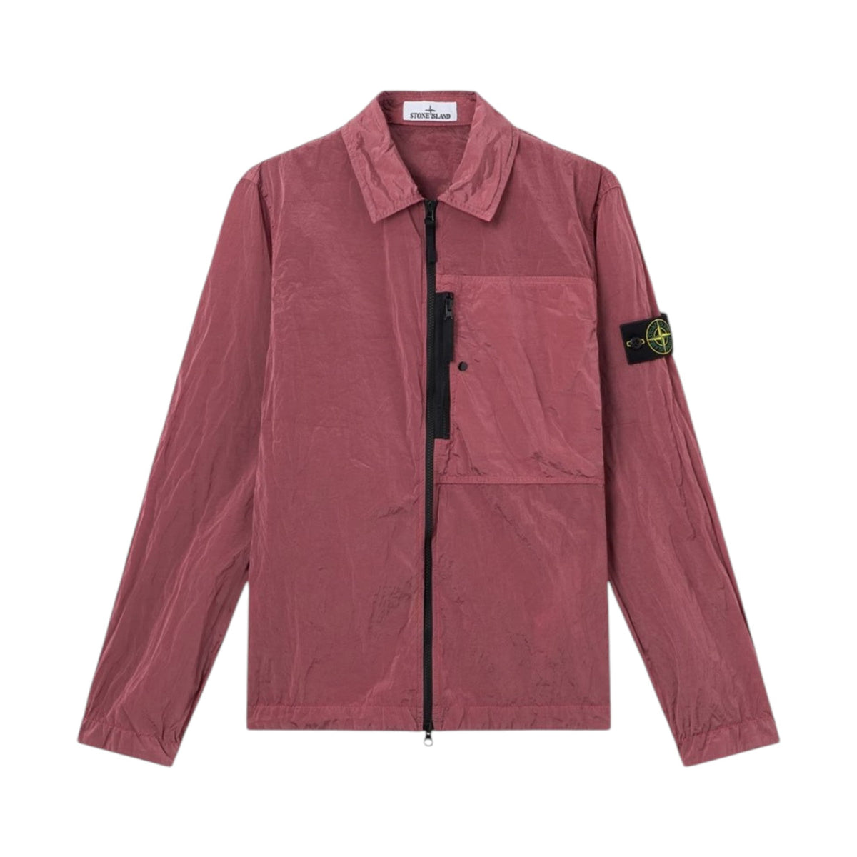 Stone Island Nylon Metal Zip-Up Geranium Pink Overshirt