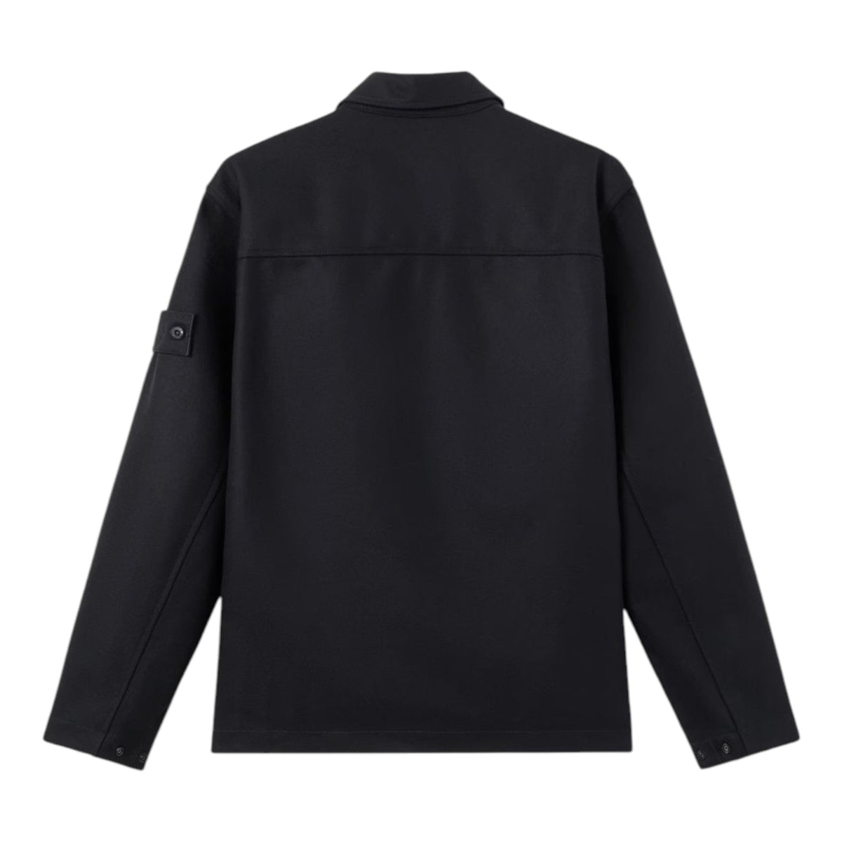 Stone Island Nylon Wool Flannel Ghost Black Overshirt
