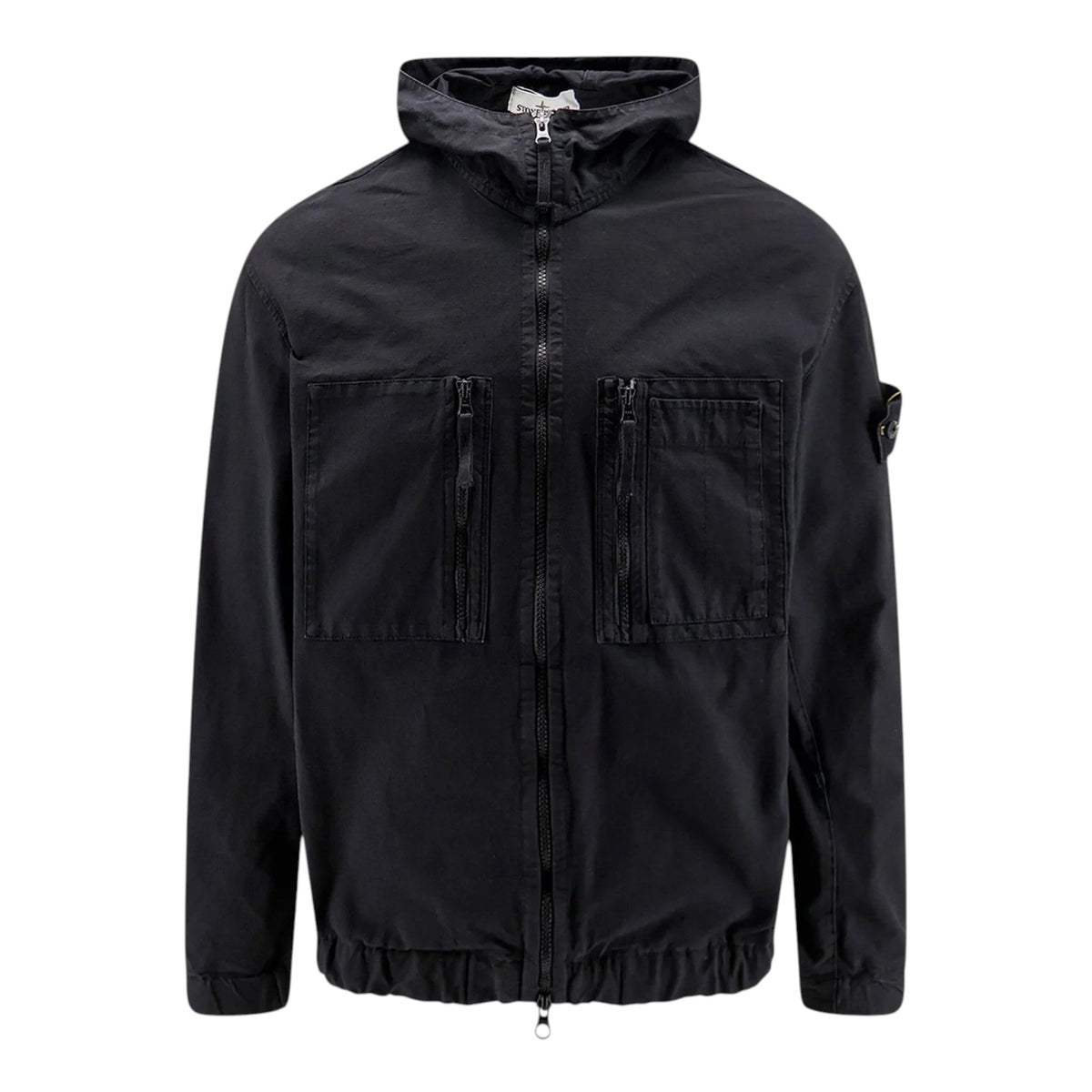 Stone Island Organic Cotton Ripstop Black Jacket