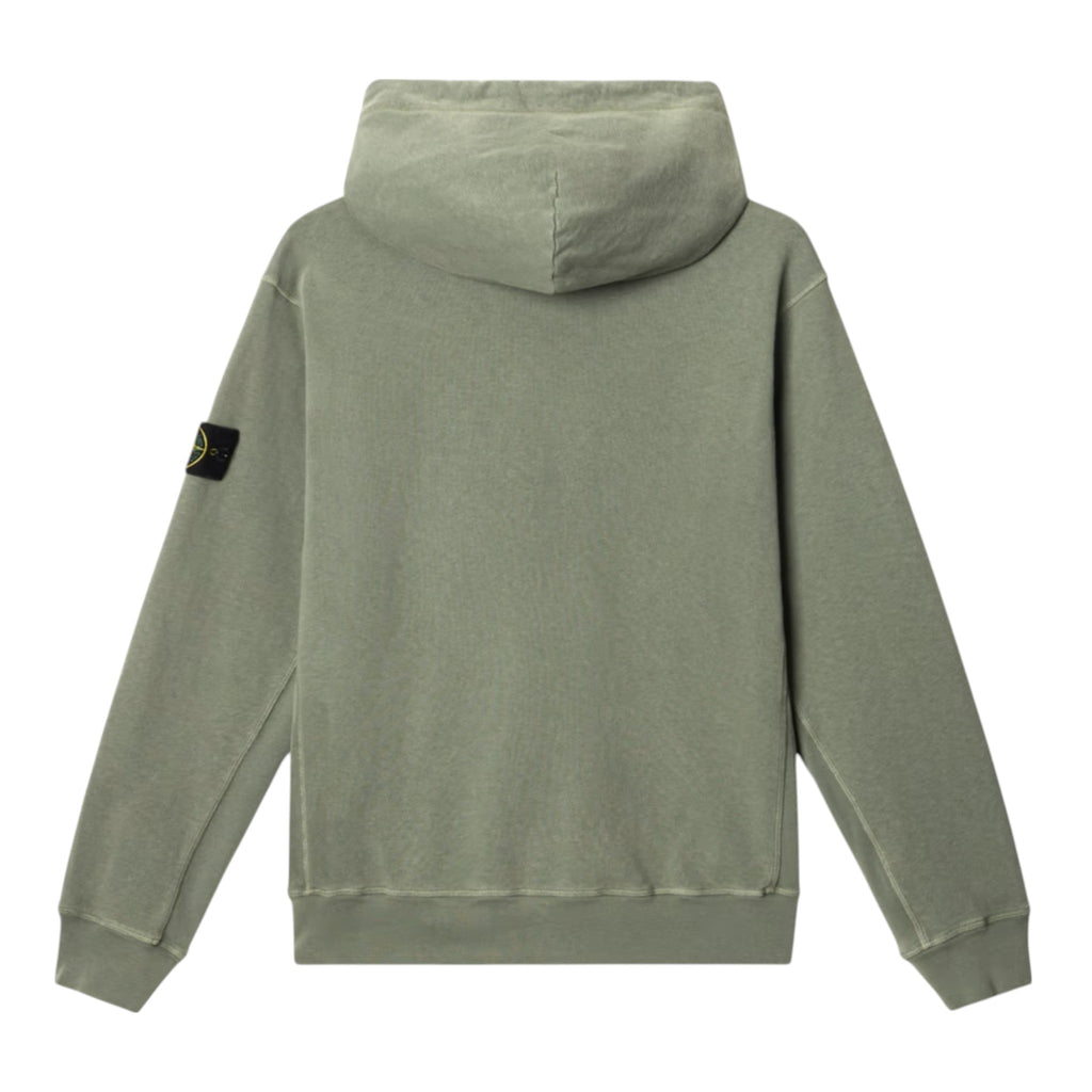 Stone Island Malfile Fleece 'Old' Effect Musk Green Hoodie
