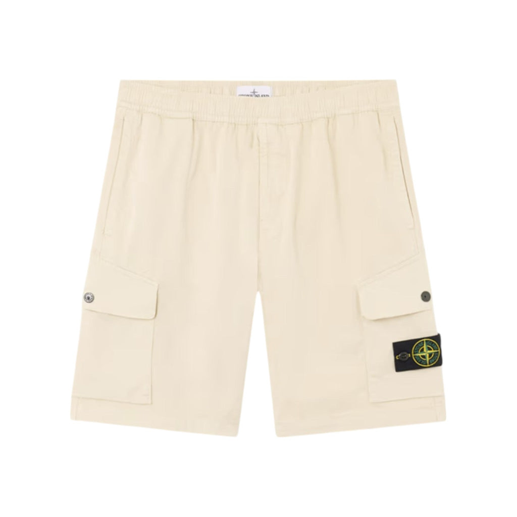 Stone Island Organic Stretch Cotton  Satin Sand Shorts
