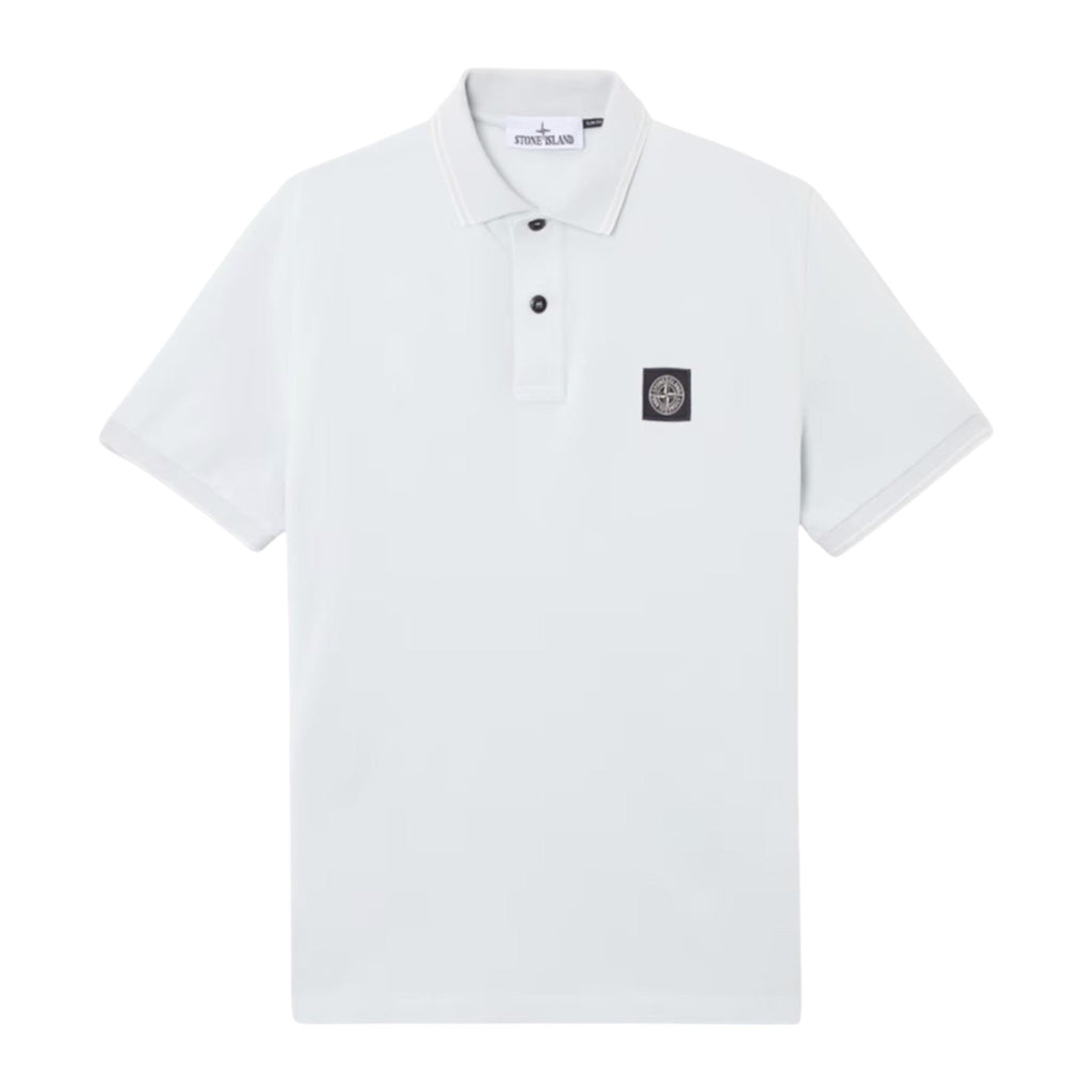 Stone Island Organic Cotton Elastane Pique Sky Blue Polo Shirt