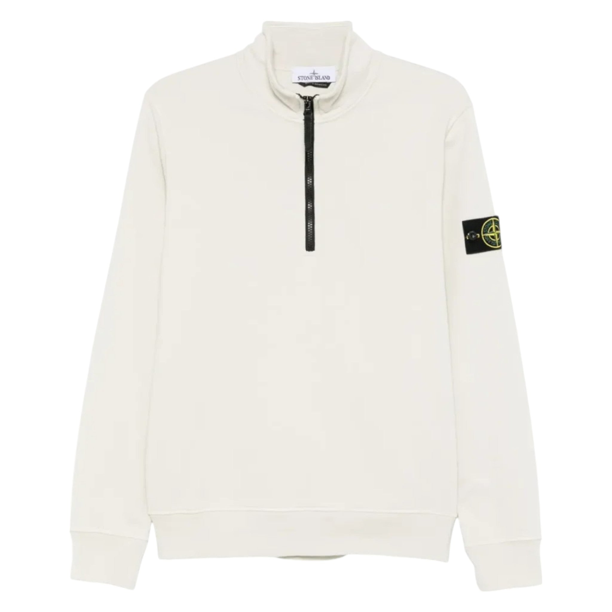 Stone Island 1/4 Zip Beige Sweatshirt