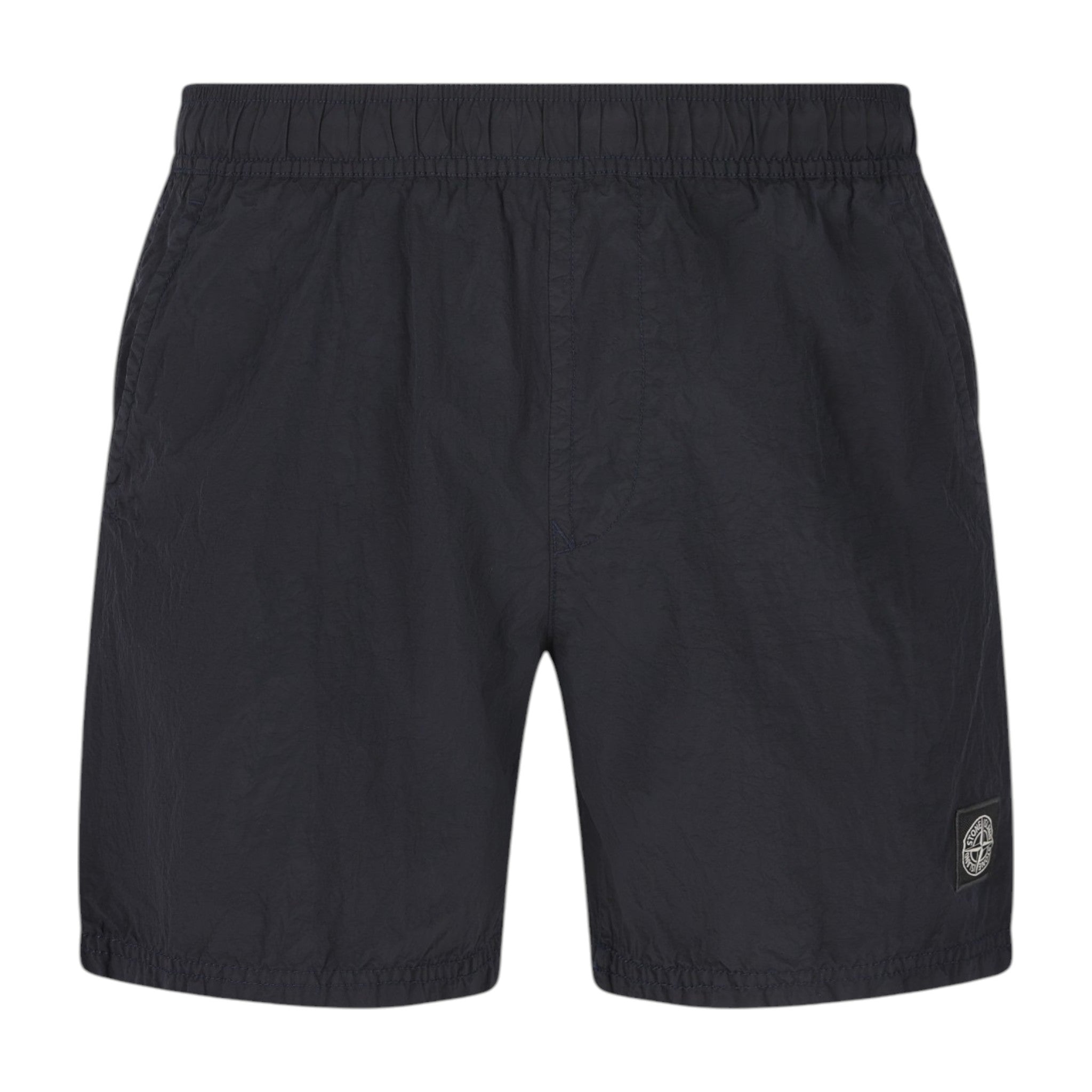 Stone Island Crinkled Nylon Navy Swim Shorts A