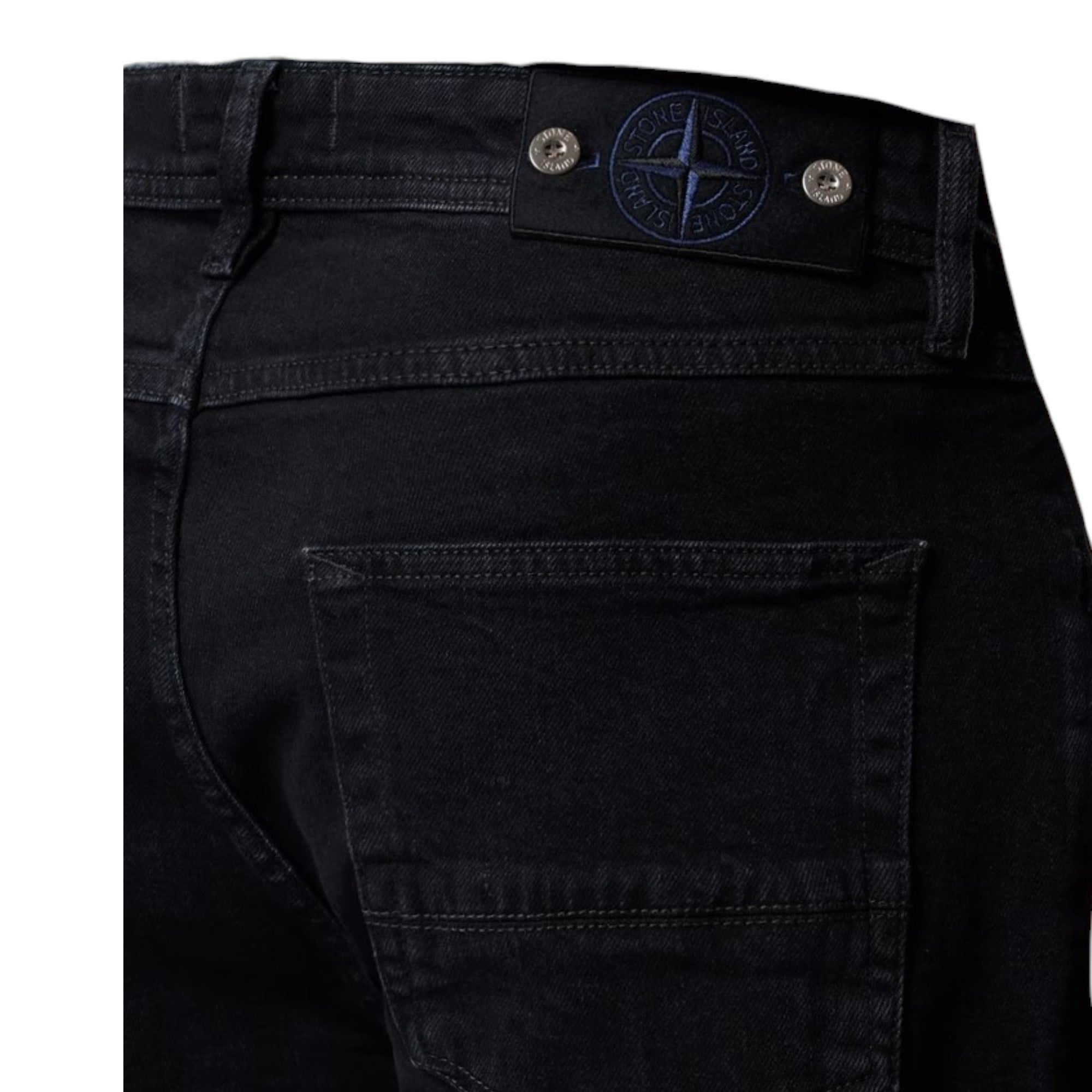 Stone Island Stretch Black Denim Rinsed Jeans