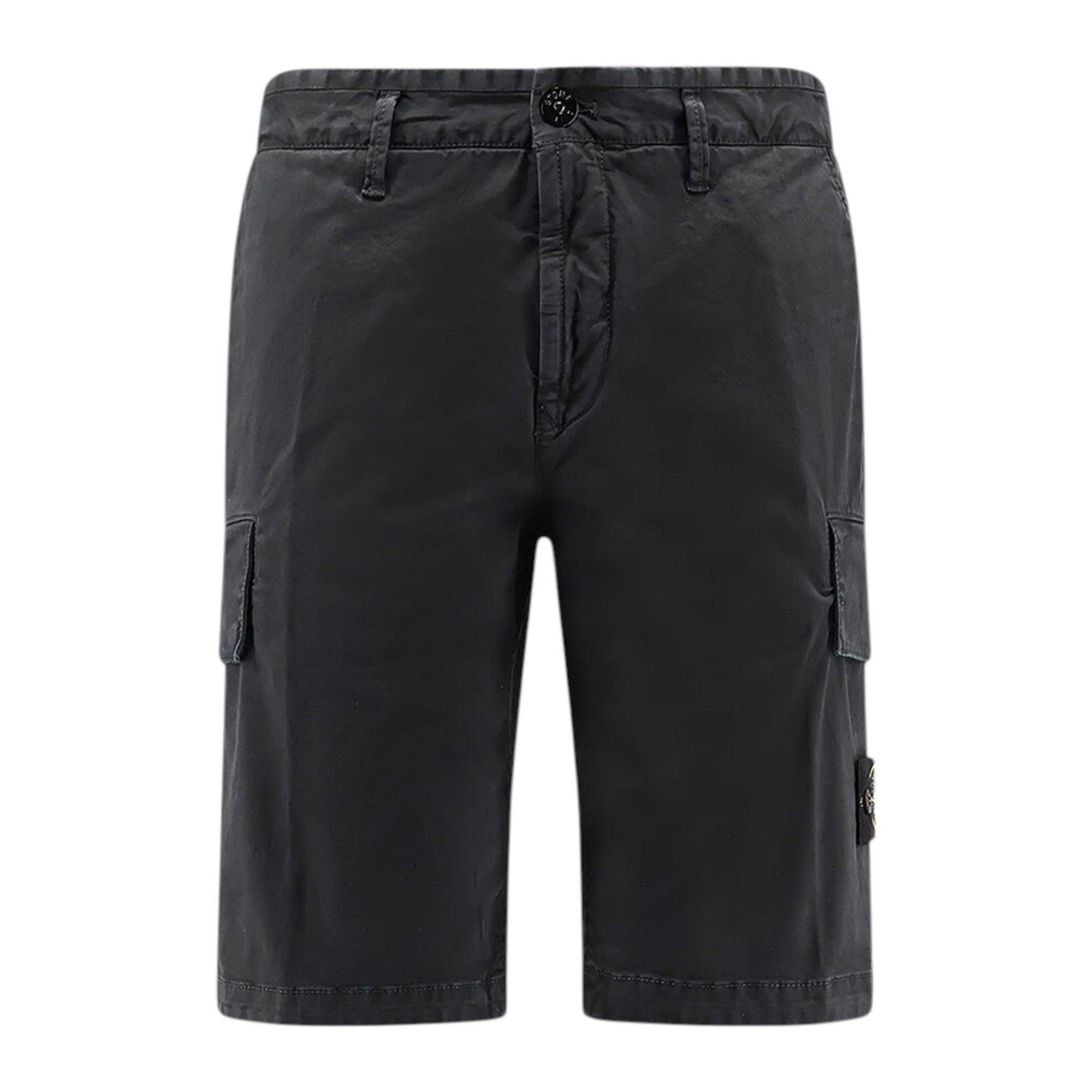 Stone Island Organic Cotton Black Cargo Shorts