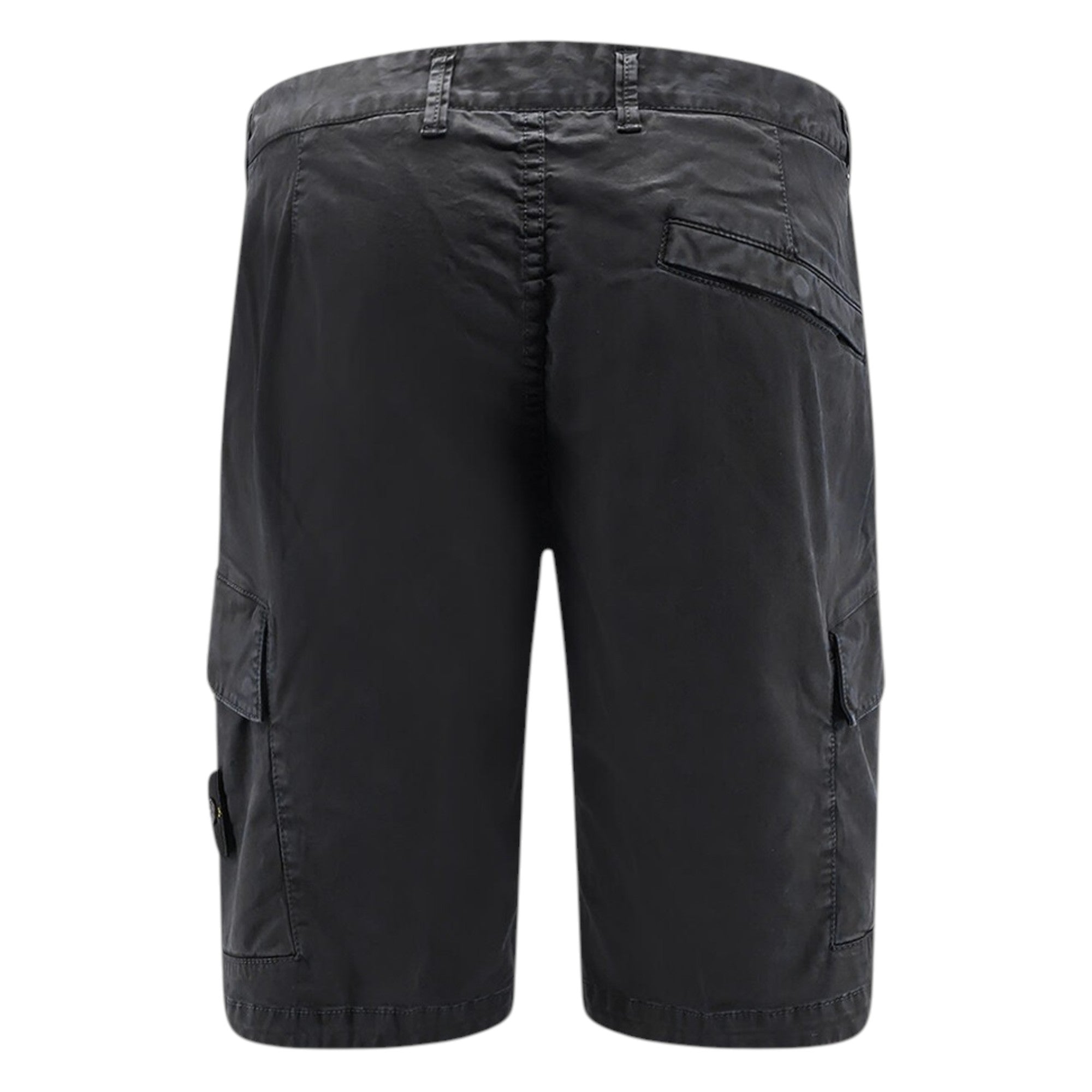 Stone Island Organic Cotton Black Cargo Shorts