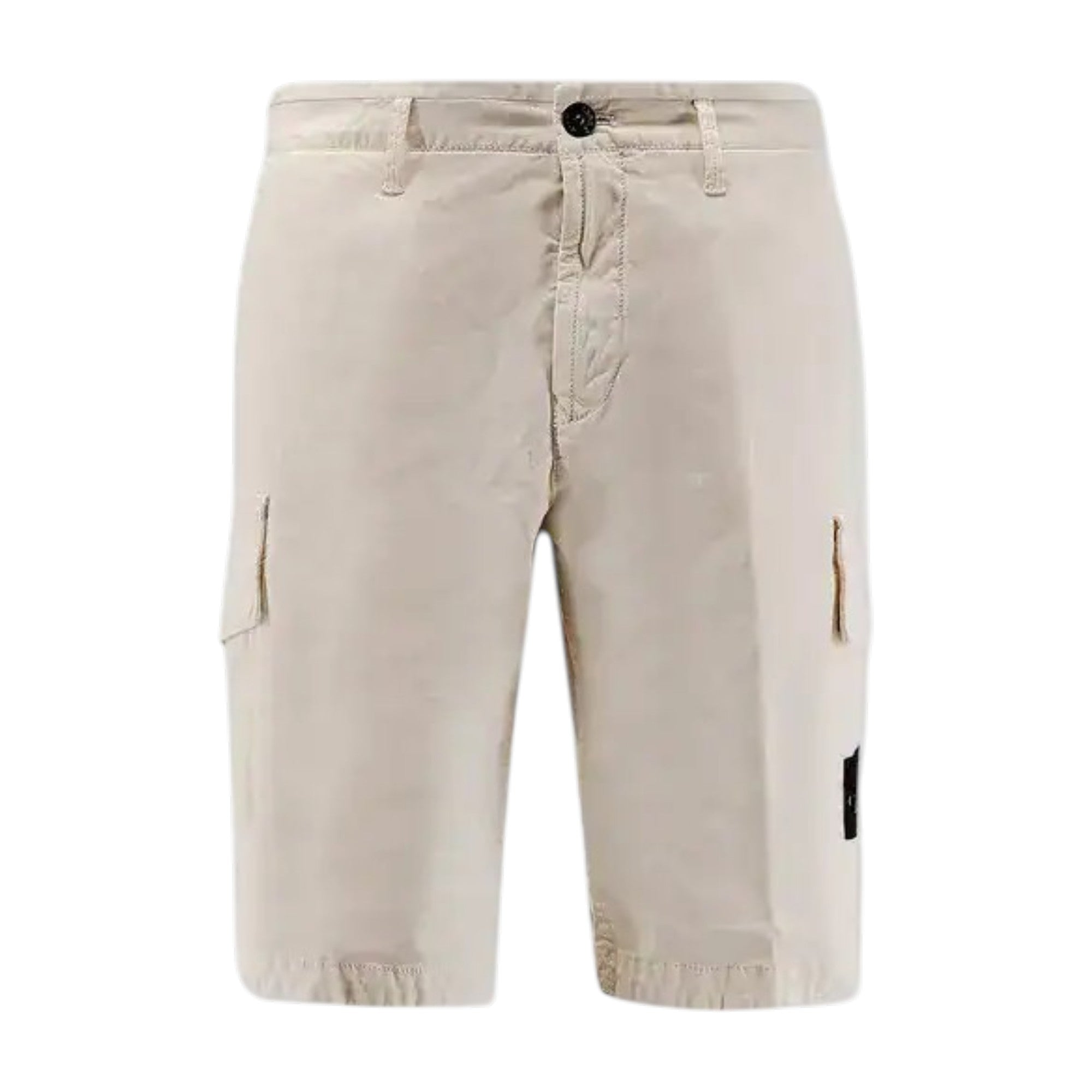 Stone Island Beige Cotton Cargo Shorts