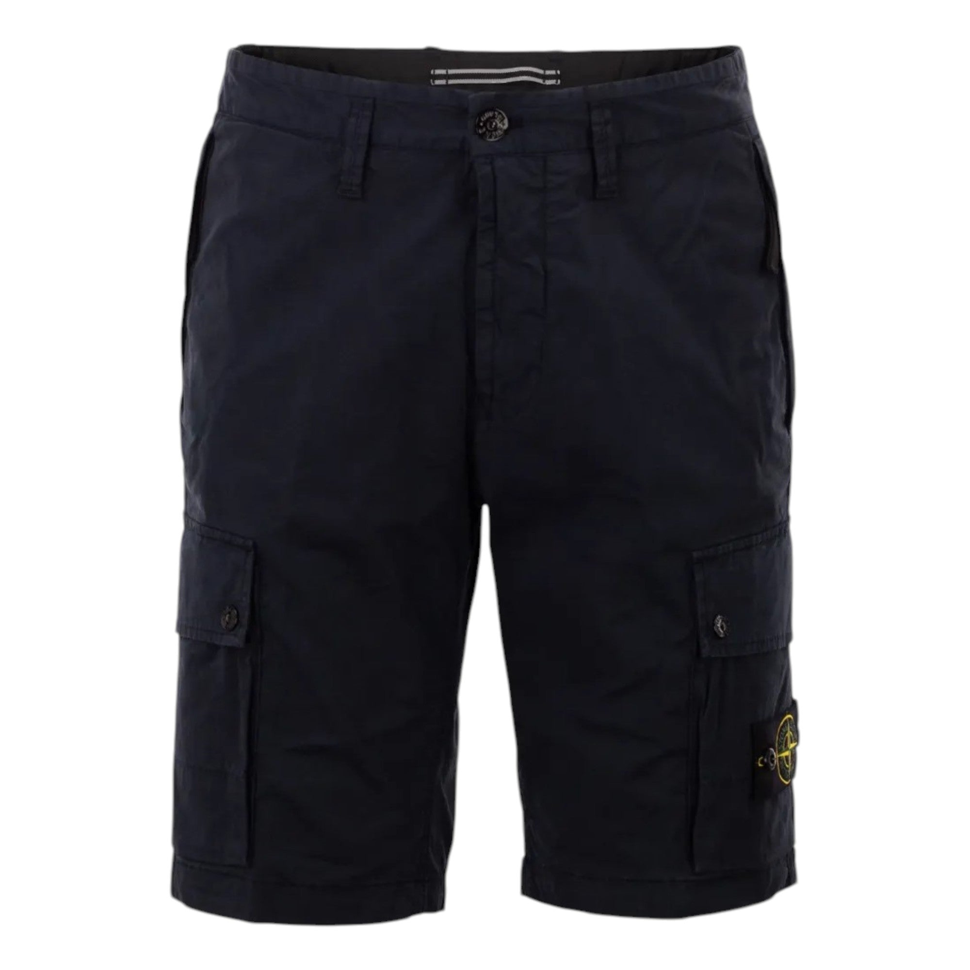 Stone Island Stretch Twill Navy Cargo Bermuda Shorts