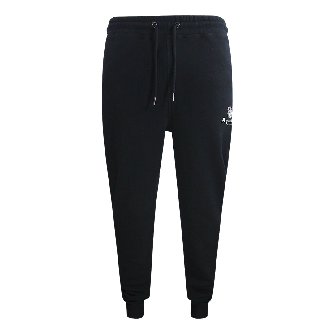 Aquascutum Active Basic Rib Track Pant Black Sweatpants TR001 16 - Style Centre Wholesale