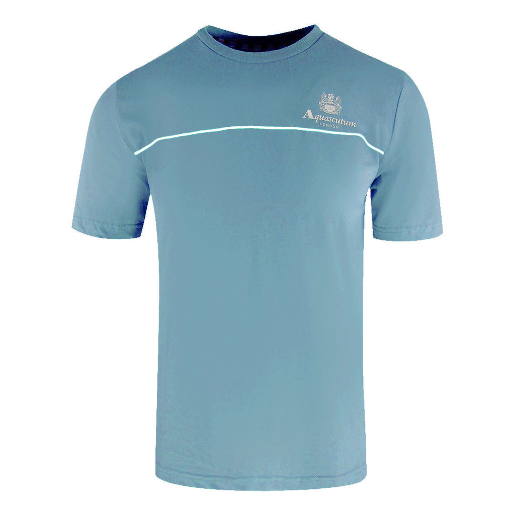 Aquascutum Active Piping Design Avio Blue T-Shirt