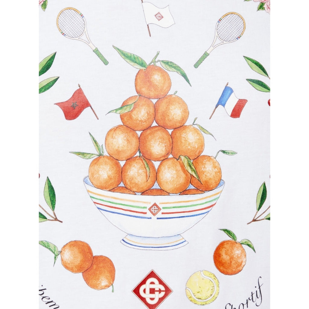 Casablanca Printed Fitted  T-Shirt Casa Way White  T-Shirts Womens