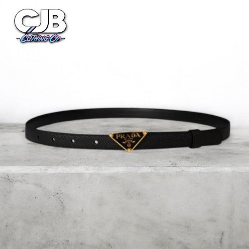 Prada Ladies Black Textured Belt
