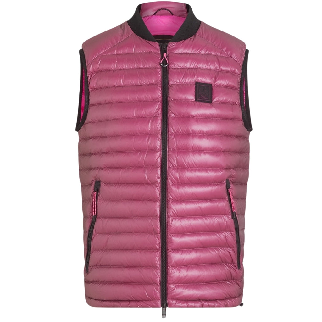 Belstaff Airframe Neon Shiny Pink Gilet Down Filled Jacket - Style Centre Wholesale