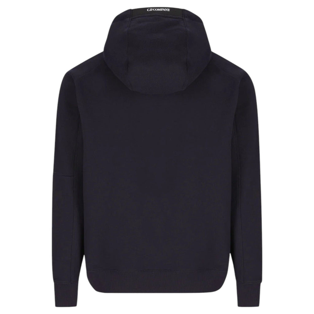 C.P. Company, Brushed Cotton Fleece Navy Blue Hoodie