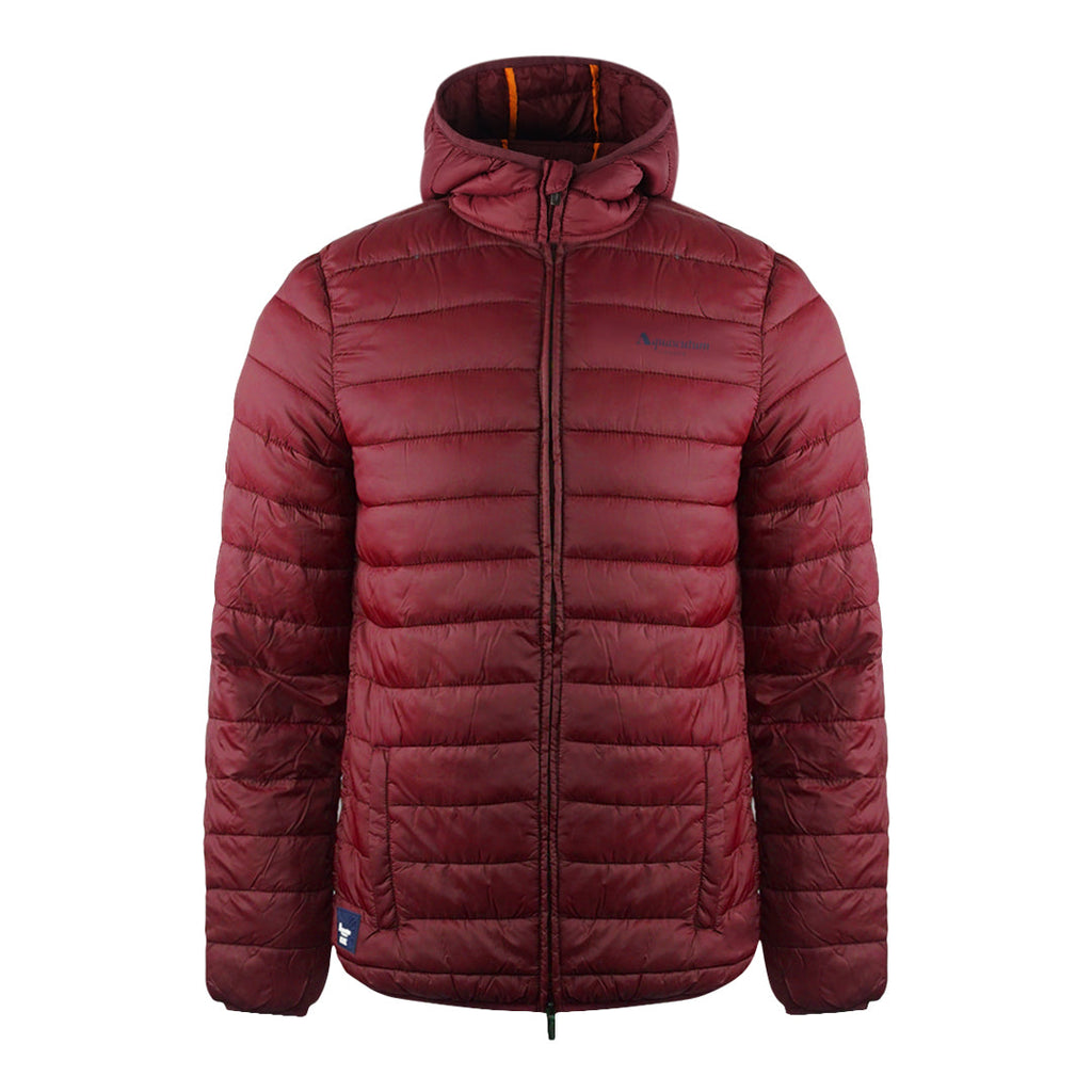 Aquascutum London Logo Bordeaux Red Active Hoodie Jacket - Style Centre Wholesale