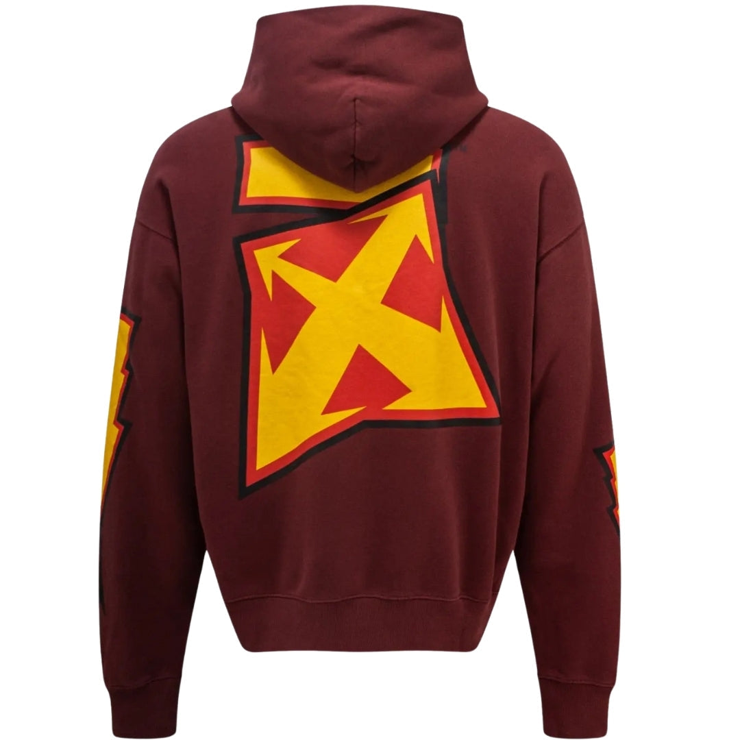 Off-White Thunder Stable Skate Fit Burgundy Hoodie