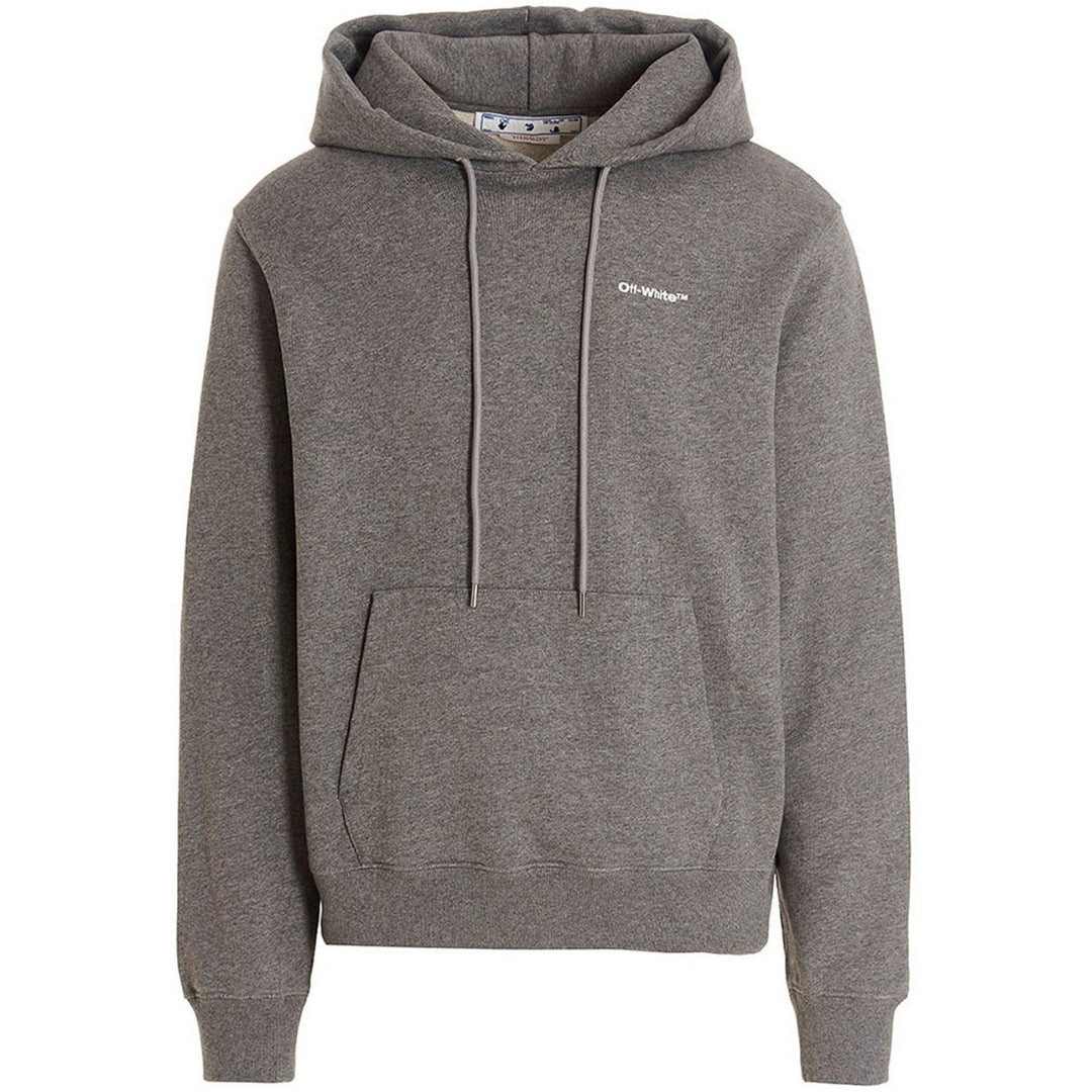 Off White Wave Outline Diag Design Grey Slim Hoodie - Style Centre Wholesale