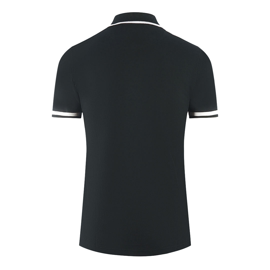 Aquascutum London Union Jack Black Polo Shirt