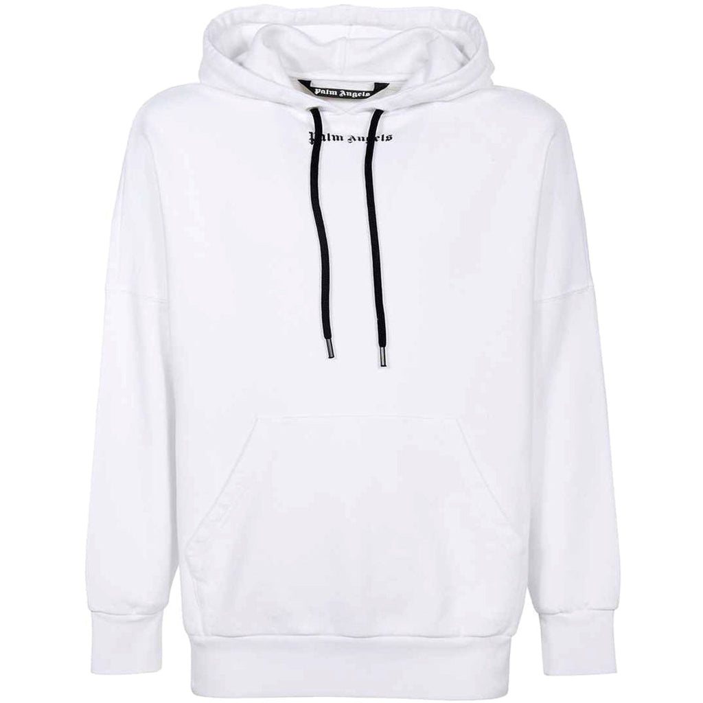 Palm Angels Classic Logo White Oversized Hoodie - Style Centre Wholesale