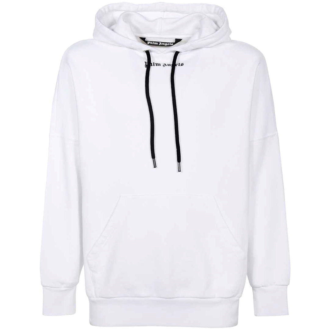 Palm Angels Classic Logo White Oversized Hoodie - Style Centre Wholesale