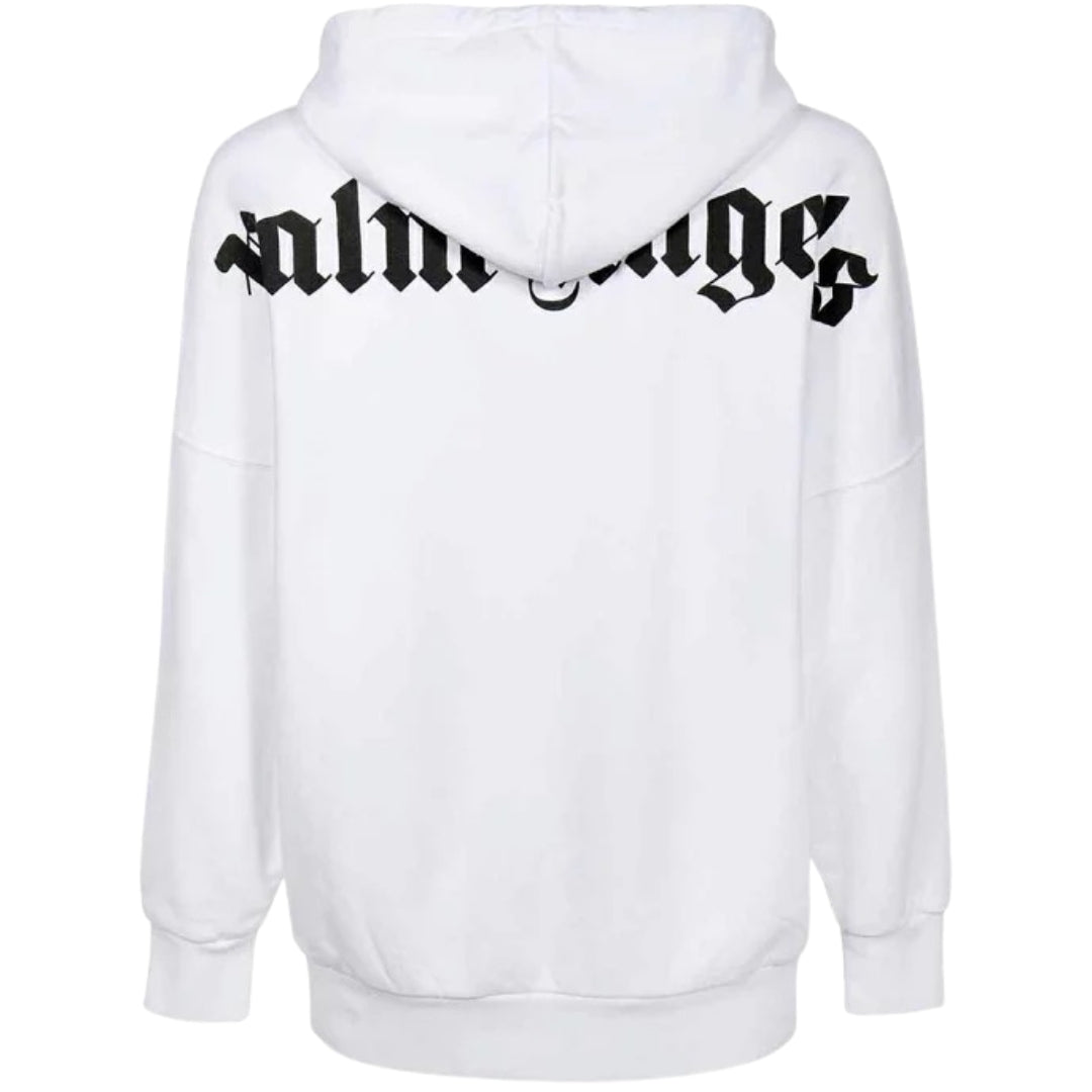 Palm Angels Classic Logo White Oversized Hoodie - Style Centre Wholesale