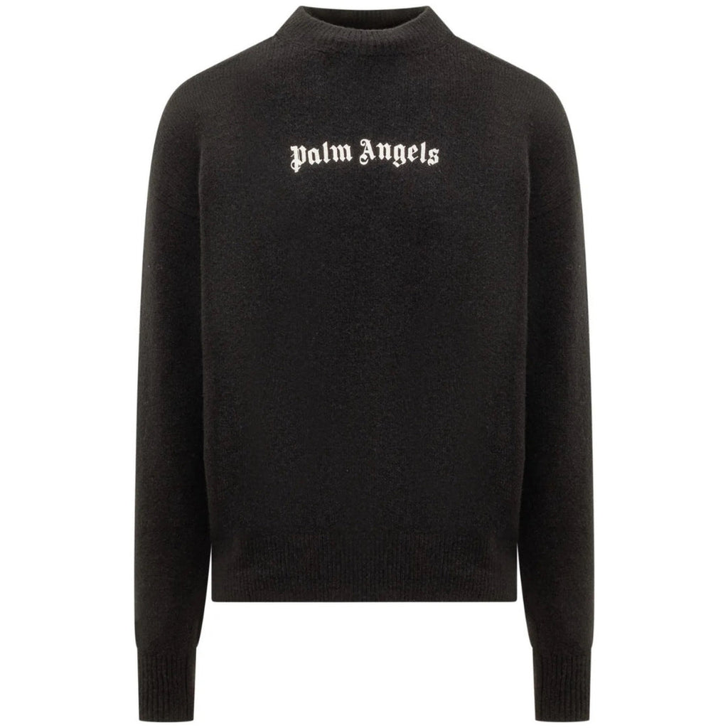 Palm Angels Classic Logo Black Knitted Jumper - Style Centre Wholesale